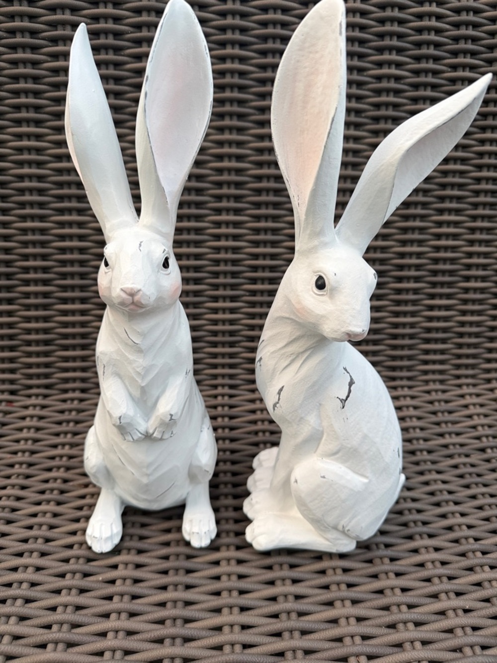 White Decorative Rabbit Figurines - Set of 2 - NWT - Picture 2 of 16